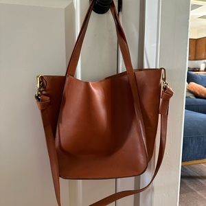 Madewell Sydney tote in burnished caramel